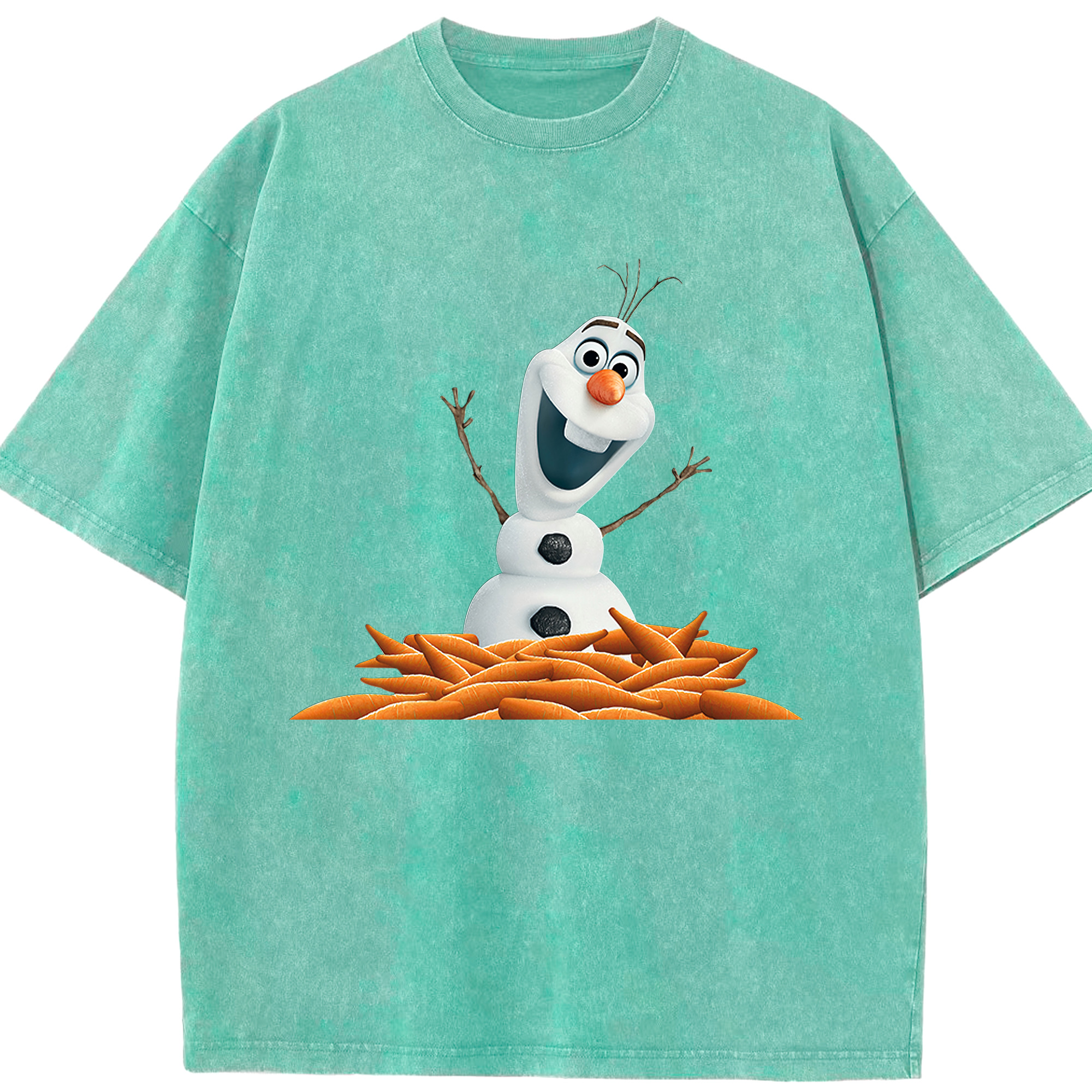（画像用） アナと雪の女王 アンナ エルサ Frozen Anna Elsa 綿100% ヴィンテージ風 半袖Tシャツ（フロントプリント）